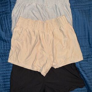 Avia Women's Athletic Shorts - Gray, Cream, and Black